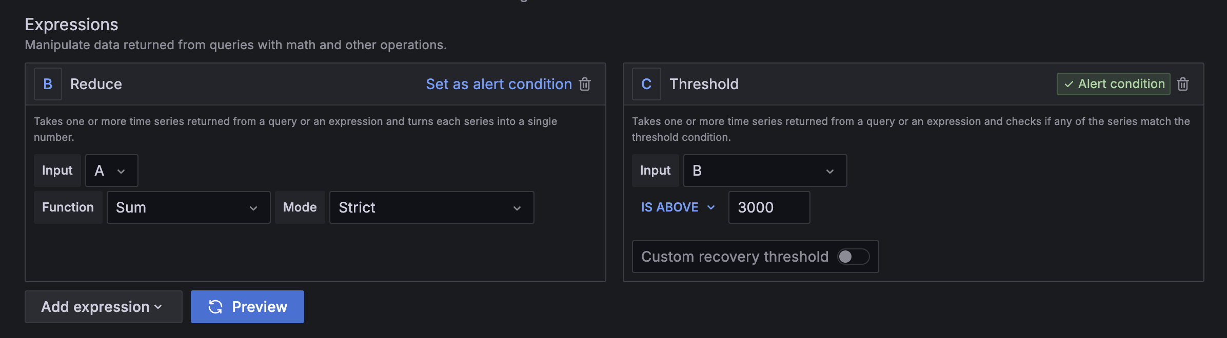 Alert rule expressions Alert rule expressions