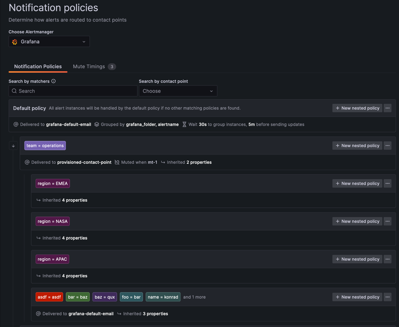 Improved Notification policies view Improved Notification policies view