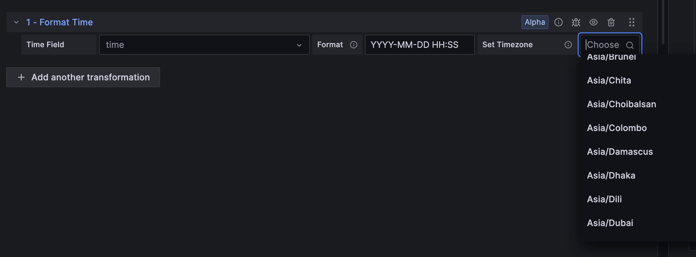 Timezone support in the Format time transformation Timezone support in the Format time transformation